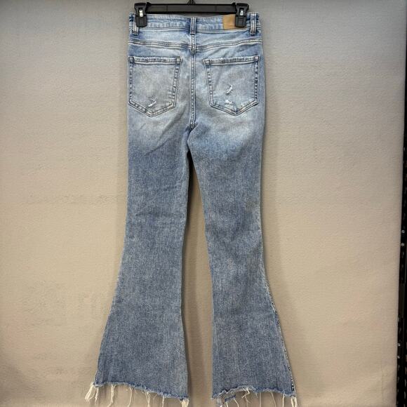 BKE Jeans Women's 26x29.5 (2) Light Blue Billie Slim Fit High Rise Flare Preppy - Picture 2 of 15